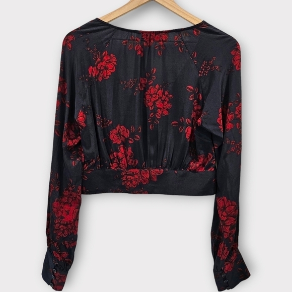 Marissa Webb Collective Navy Floral V-neck Blouse - Picture 5 of 15